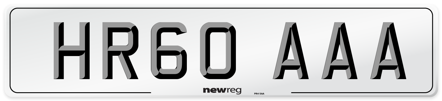 HR60 AAA Number Plate from New Reg